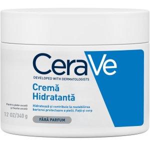 Crema hidratanta pentru fata si corp CeraVe cu ceramide si acid hialuronic, pentru piele uscata si foarte uscata, 340 g - eMAG.ro