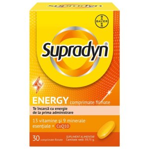 Multivitamine Supradyn Energy + Coenzima Q10, 30 comprimate, Bayer - eMAG.ro
